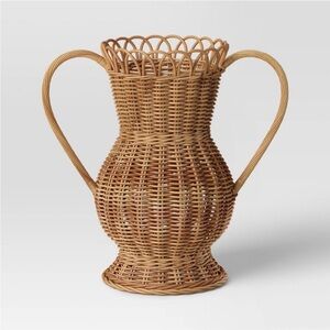 Threshold Large Rattan Vase Natural